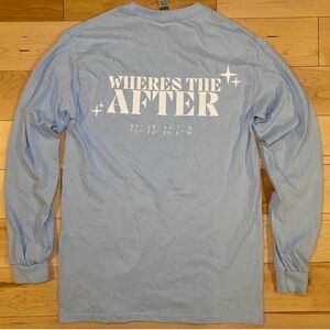 Gildan Light Blue Long Sleeve Tee with Graphic Print